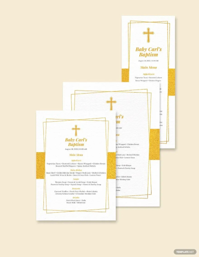blank baptism menu template