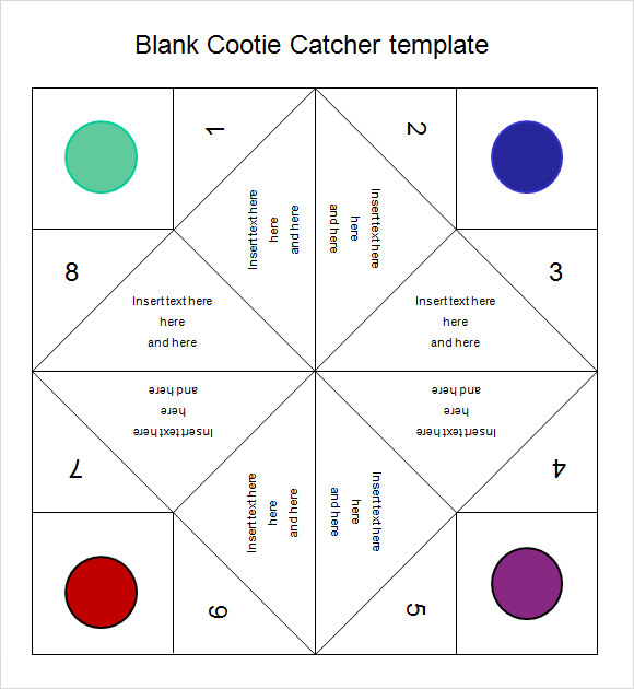 Free Printable Blank Cootie Catcher Template