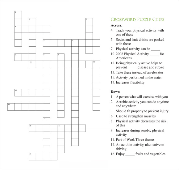 blank crossword puzzle template