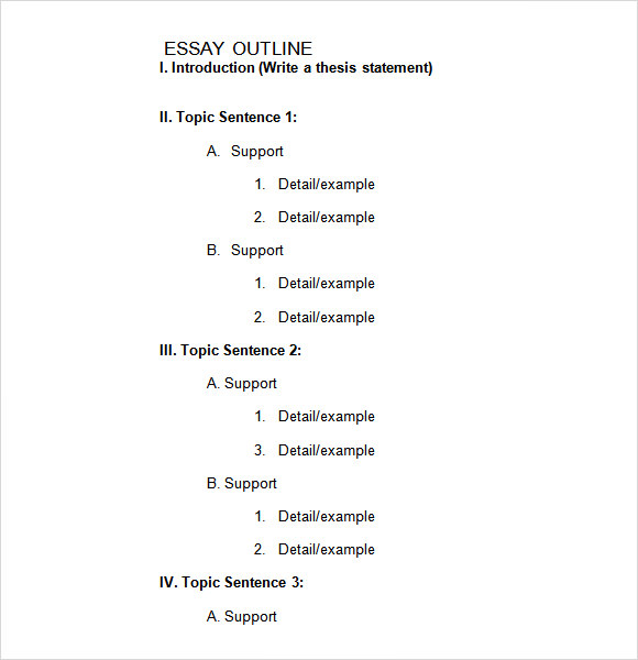 blank research paper outline format