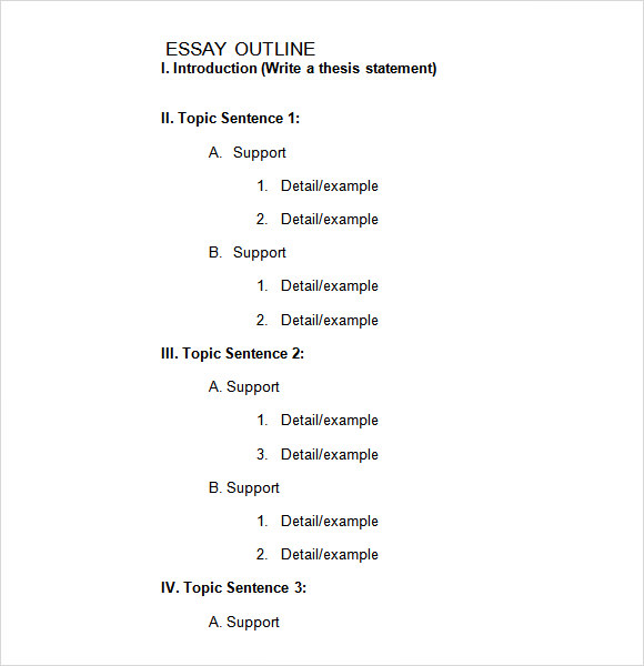 Microsoft Word Outline Template