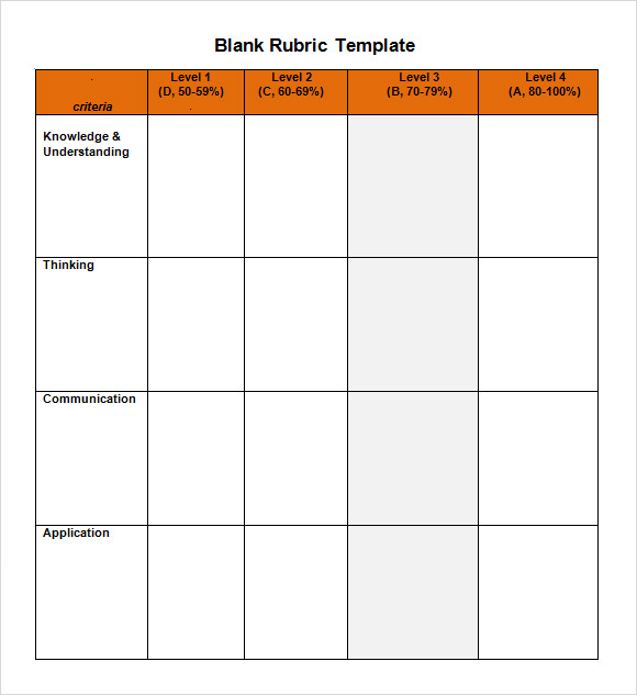 10 Blank Rubric Samples Sample Templates
