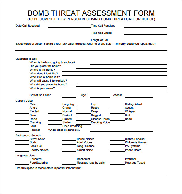 Free 10 Sample Threat Assessments In Pdf M Word 0889