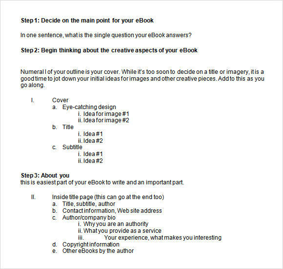 Book Outline Template Microsoft Word