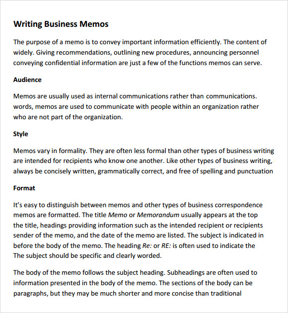 business memorandum template