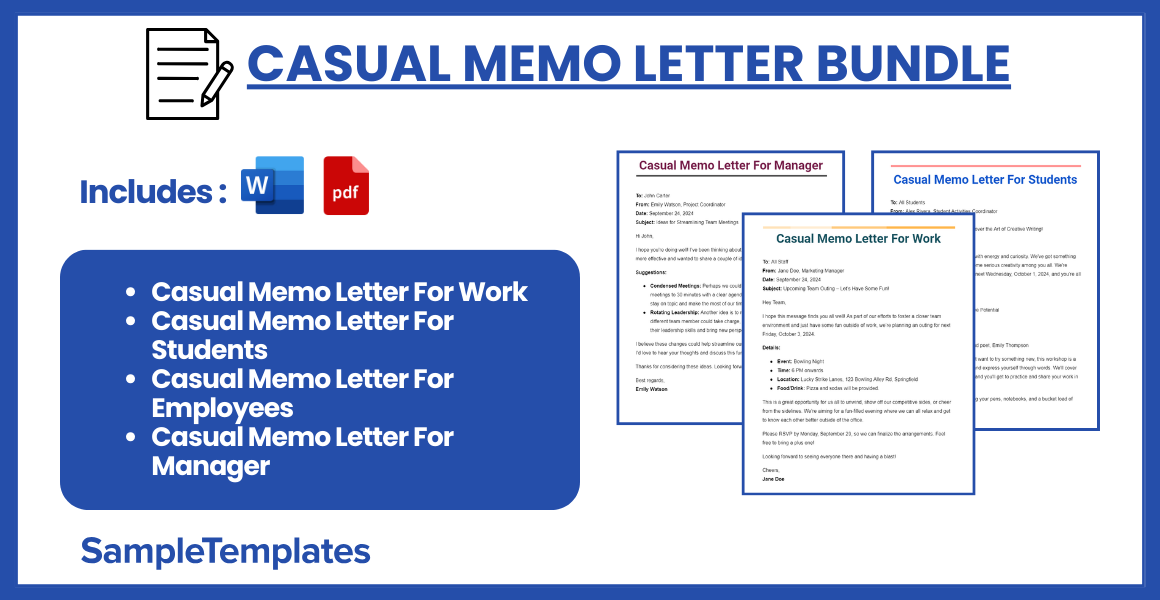 casual memo letter bundle