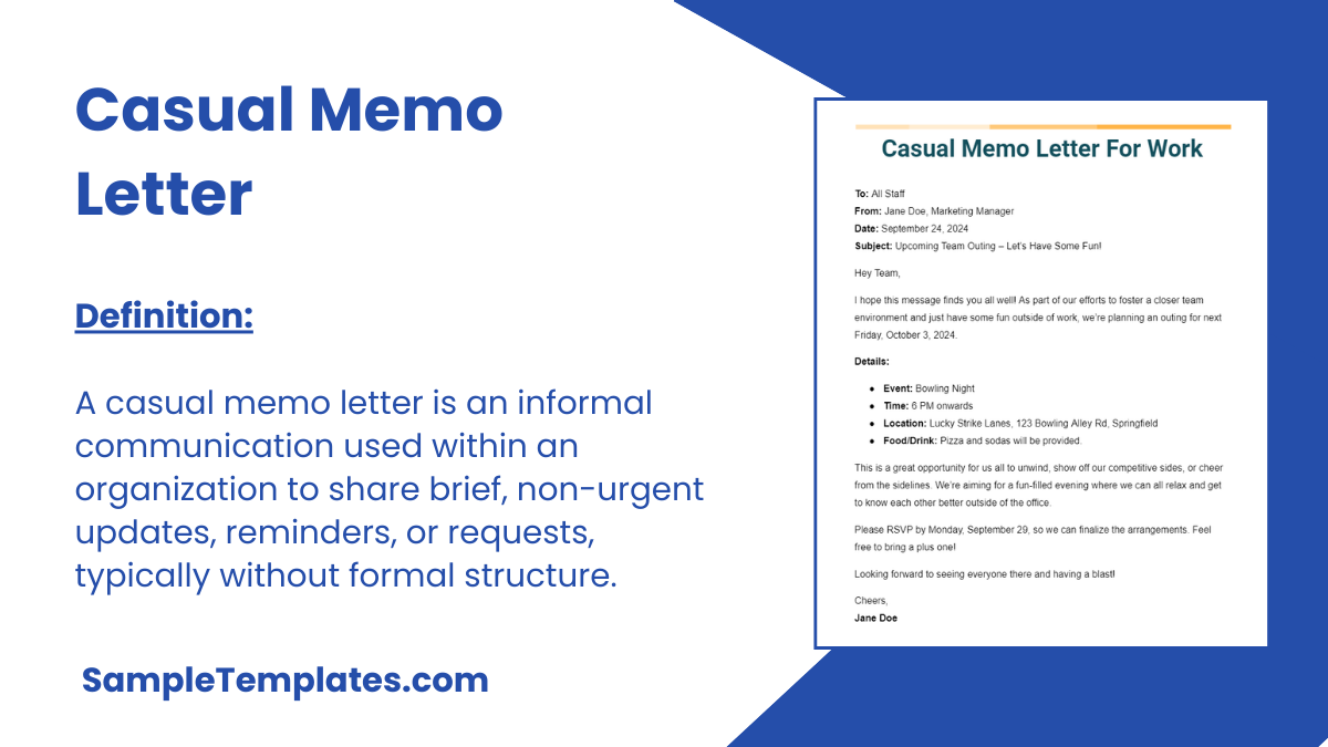 Casual Memo Letter