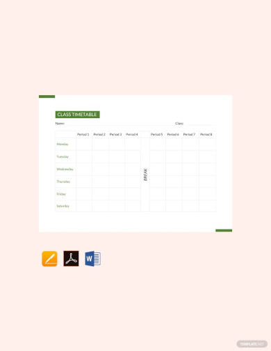 class timetable template