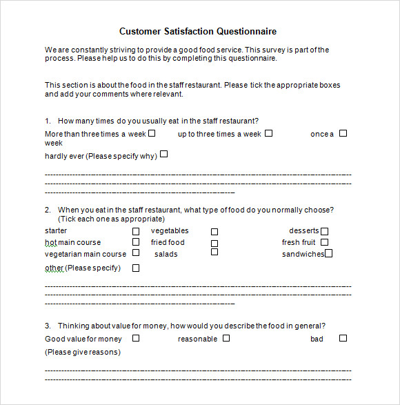 customer satisfaction survey questions