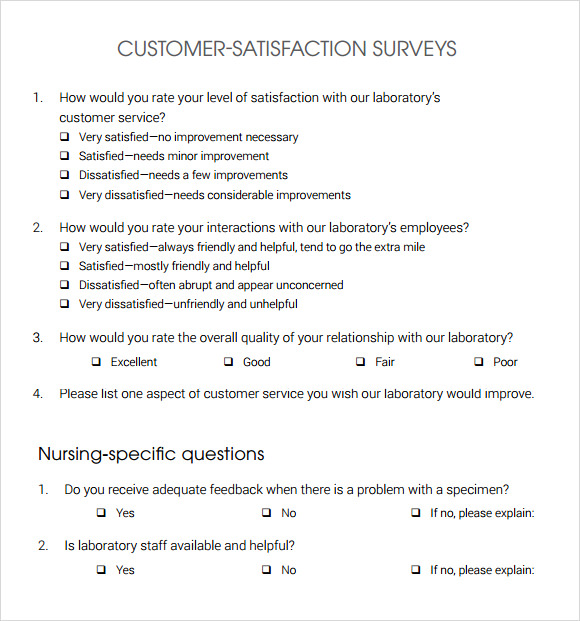 customer satisfaction survey template