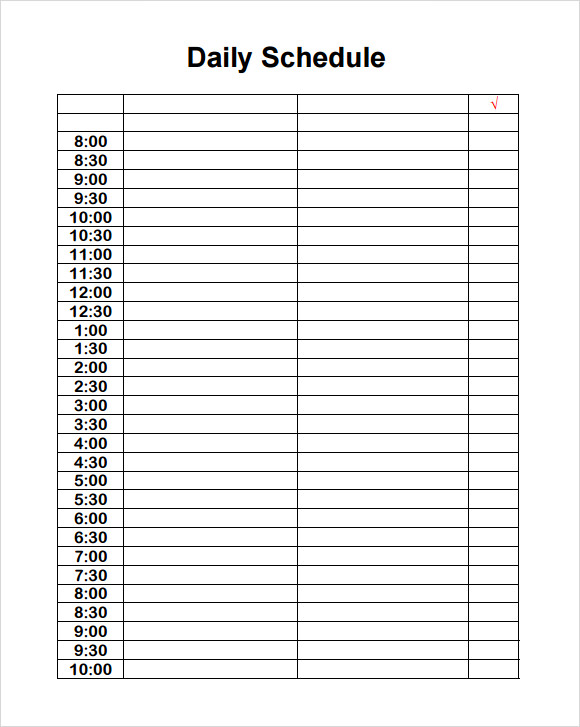 daily schedule template