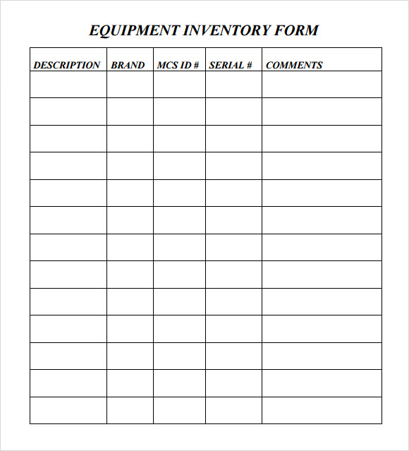 FREE 13 Equipment Inventory Templates In PDF MS Word Excel