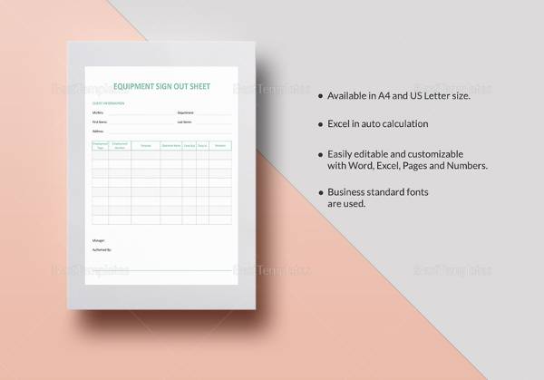 equipment sign out sheet template1