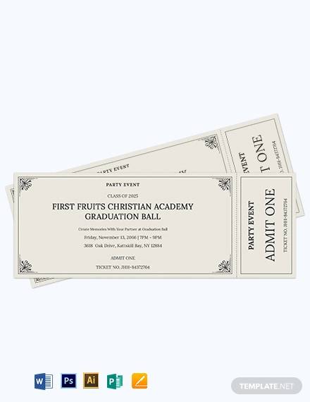 event party ticket template