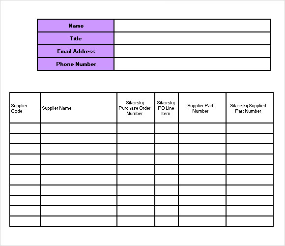 excel supply template