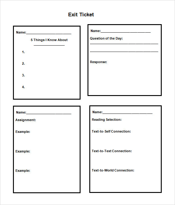 3 2 1 Exit Ticket Template Free