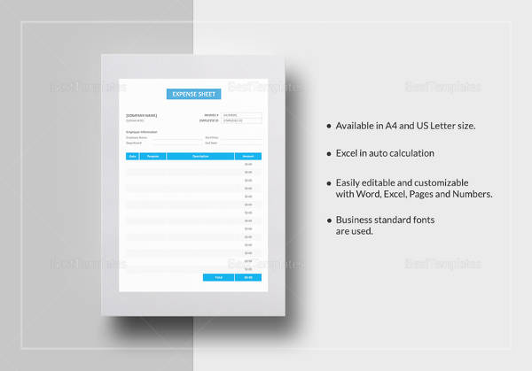 expense sheet template1