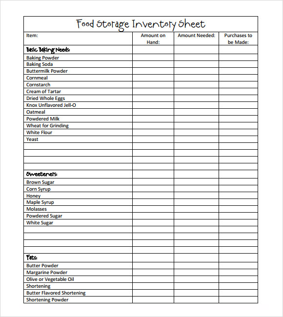 FREE 13+ Food Inventory Samples in PDF Excel