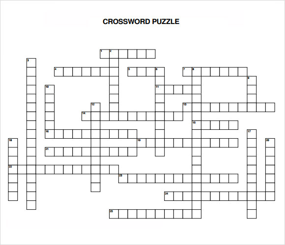 FREE 9 Blank Crossword Templates In PDF Excel EPS