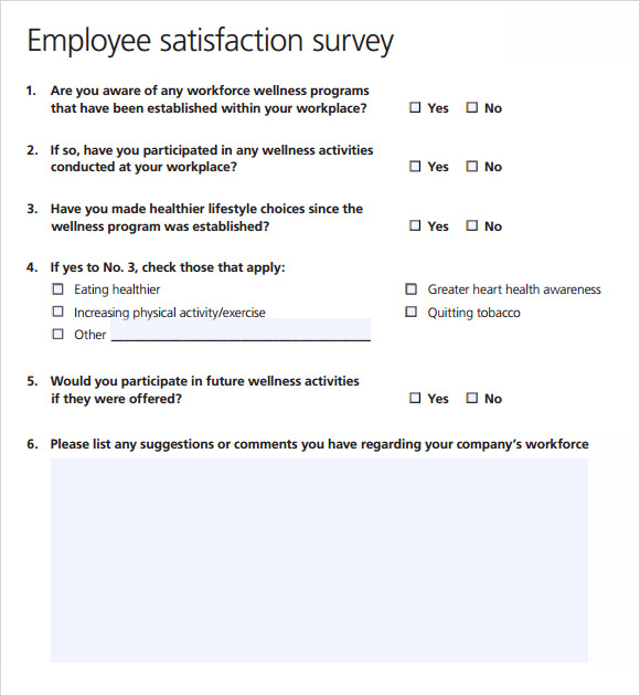 free employee satisfaction survey