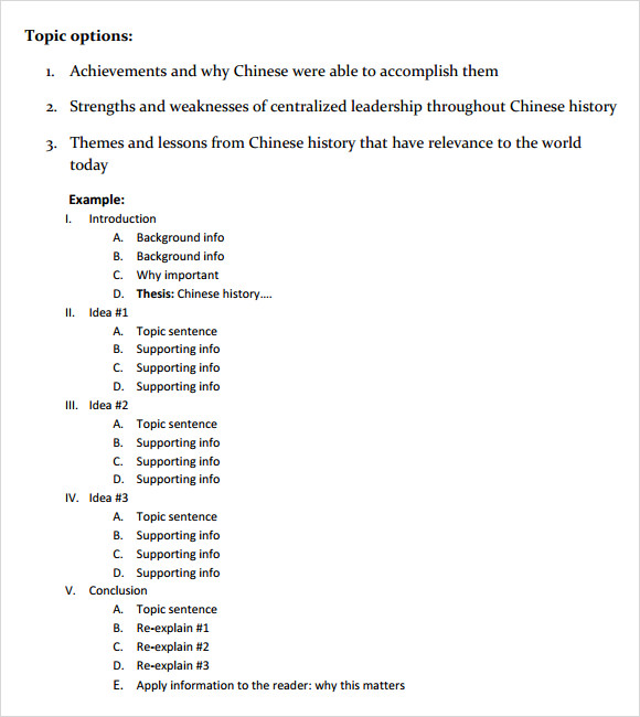 history research outline