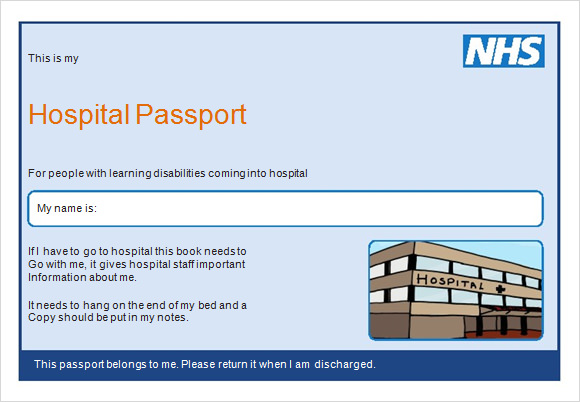 hospital passport template word