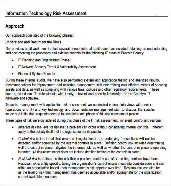 information technology risk assessment