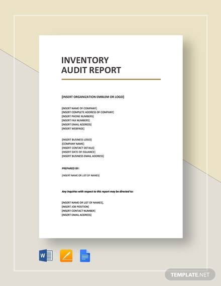 inventory audit report template
