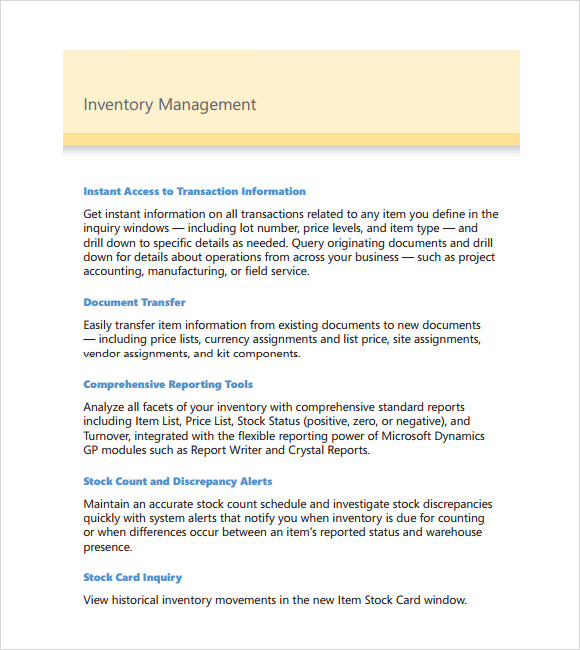FREE 10+ Sample Inventory Management Templates in PDF