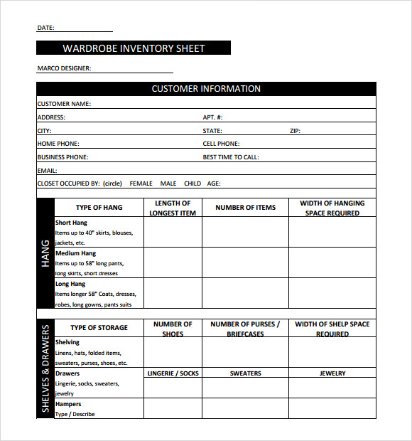 Inventory Sheet Template - 8+ Download Free Documents in PDF