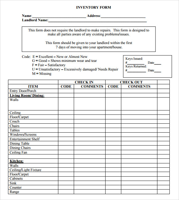 13+ Rental Inventory Templates  Sample Templates