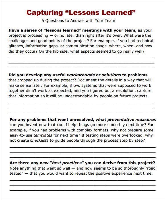 free-5-lesson-learned-samples-in-pdf-ms-word-excel