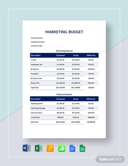 marketing budget template1
