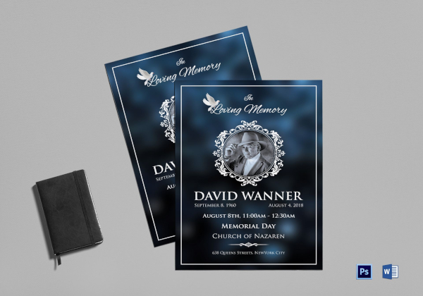 memorial funeral program template