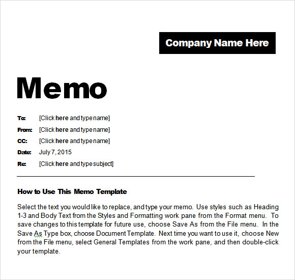 microsoft word memo template