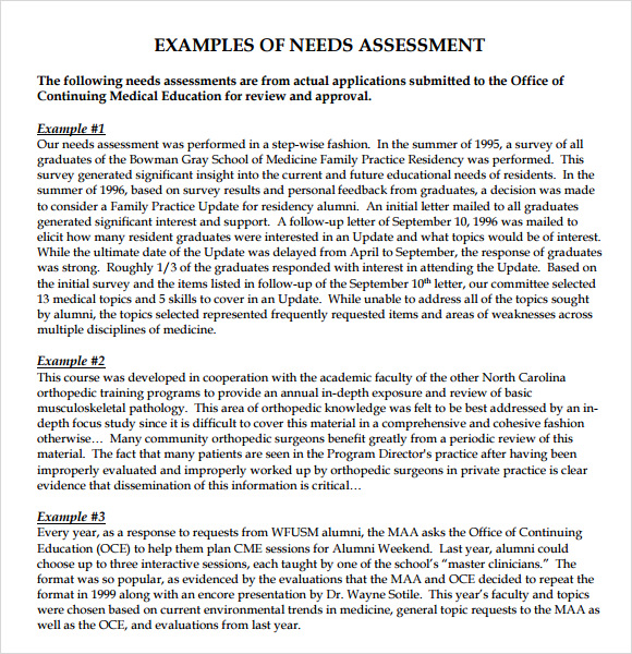 FREE 7+ Sample Needs Assessment Templates in PDF | MS Word