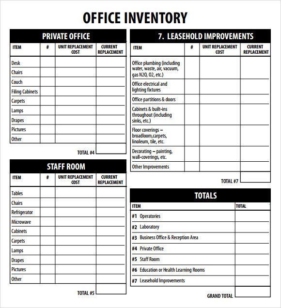 Inventory List Template - 7+ Download in PDF, Word, Excel, PSD