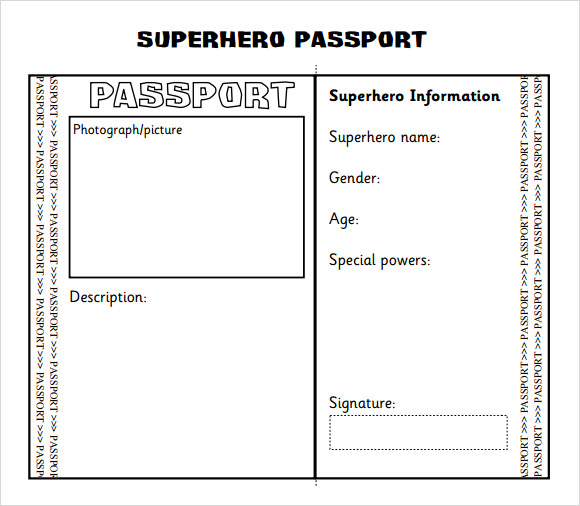 passport template for kids