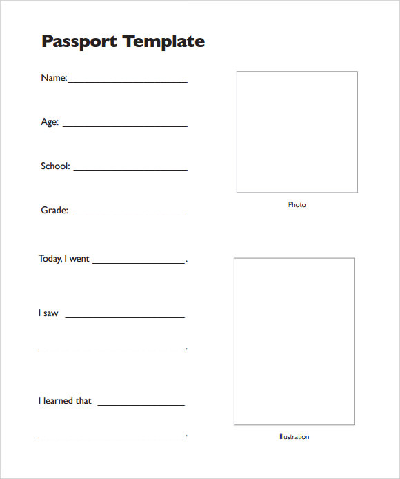 passport template for students