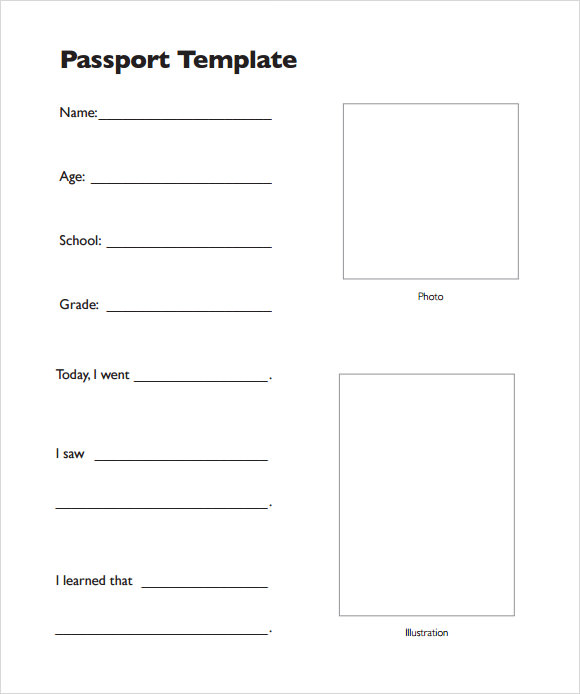 Printable Pretend Passport Template