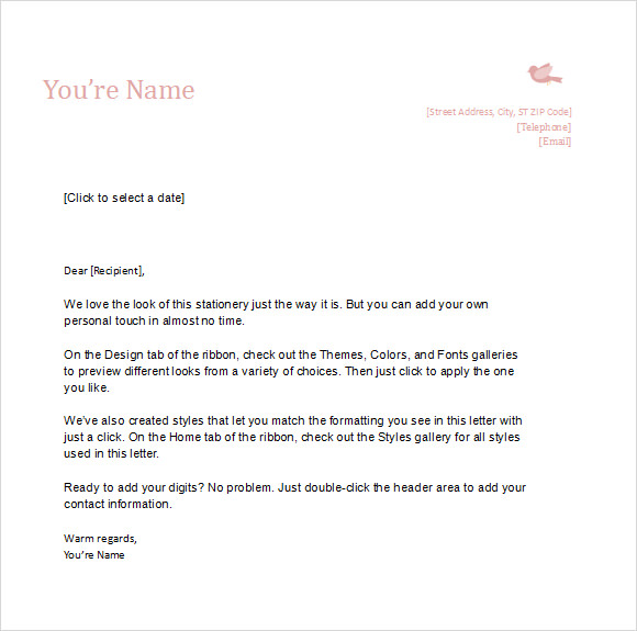 personal letter free downloadable templates for word