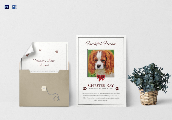 premium pet funeral program template