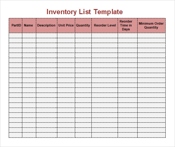 18 Free Printable Inventory Templates Doctemplates