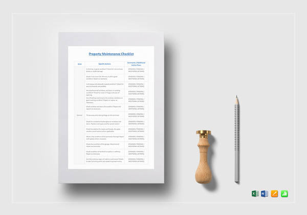 printable property maintenance checklist template