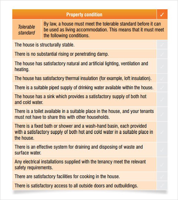 private landlords checklist