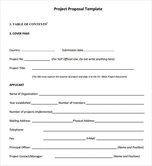 project proposal template