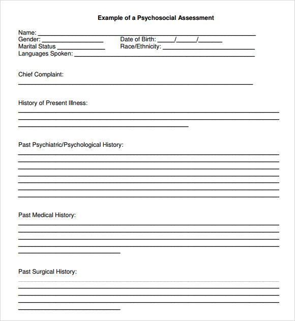 Psychosocial Assessment Format