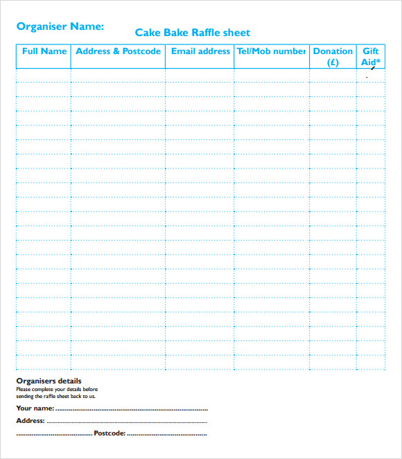 free 10 sample raffle sheet templates in pdf ms word excel