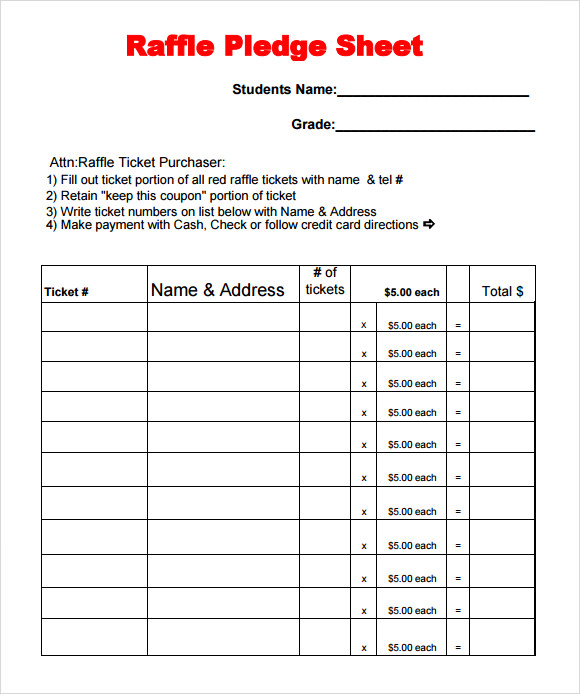 FREE 10  Sample Raffle Sheet Templates in PDF MS Word Excel Pages