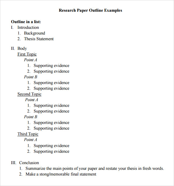 FREE 5  Paper Outline Samples in PDF MS Word